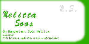 melitta soos business card