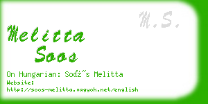 melitta soos business card